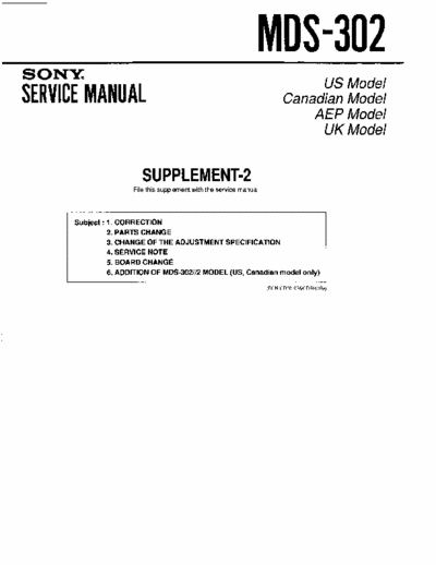 Sony MDS-302 MDS-302 part#2